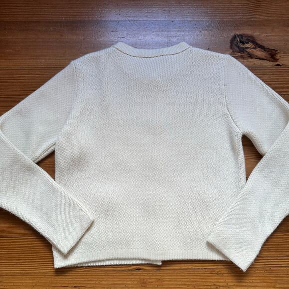 Zara cream knit gold button cardigan sweater SIZE L - Picture 5 of 5
